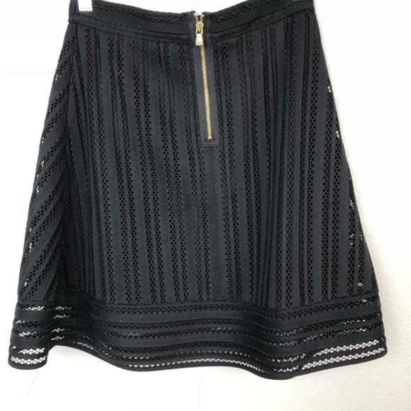 Black Eyelet Striped Skirt M96 - Picture 4 of 4